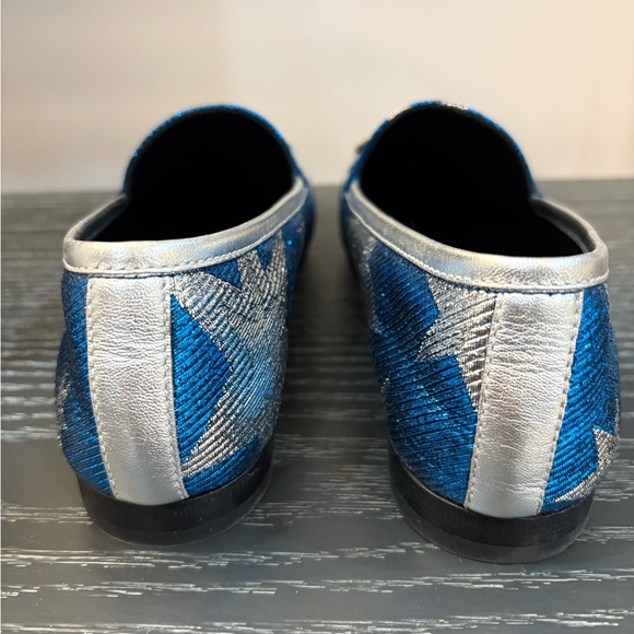 Gucci Blue and Silver Star Loafers - Picture 3 of 5